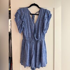 American Eagle Outfitters Blue Romper with White Dots